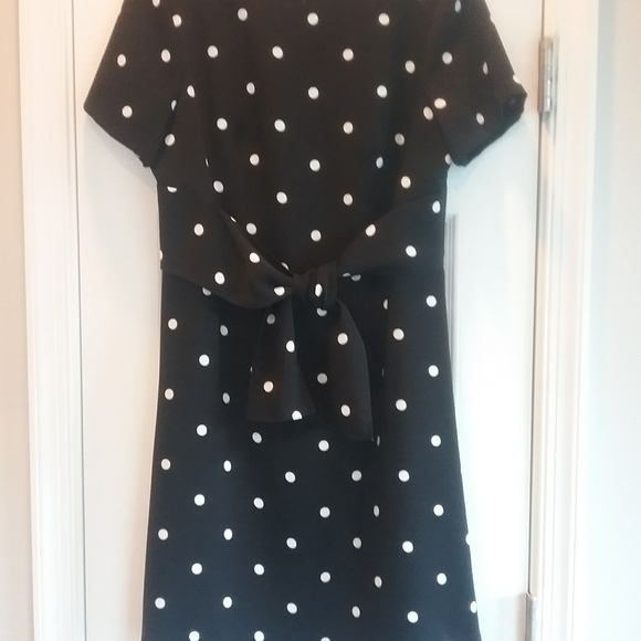 Ann Taylor front tie white dot dress - Picture 4 of 4